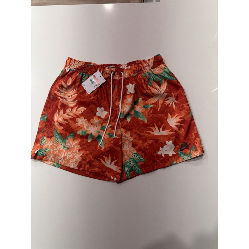 Nike Swim Floral Volley Shorts Red Tropical Mens Large HV4610-846 NWT